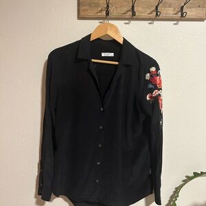 Equipment Black Button-Up Shirt